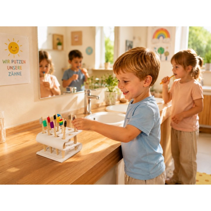 up to 12 toothbrushes