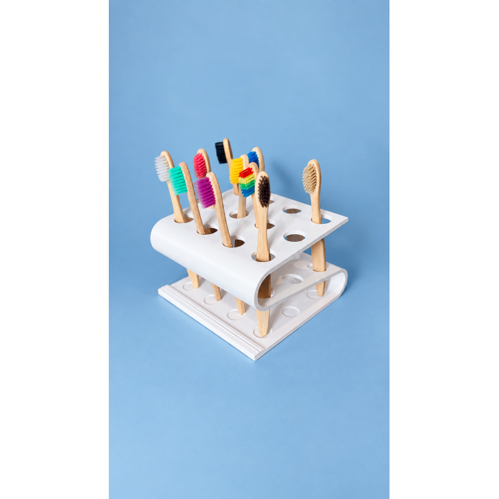Zahnbürstenständer für bis zu 12 Kinderzahnbürsten f. KiTa, Kindergarten, Kindertagesstätte